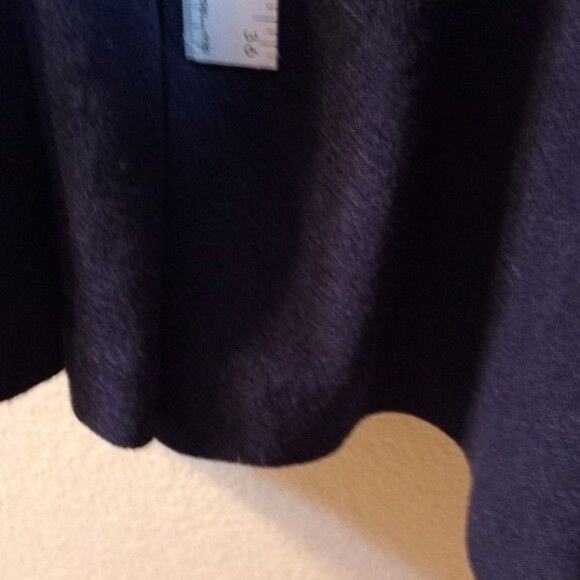 Young Woo Blue Asymmetrical Embroidered Collar Coat Dress XS - Picture 14 of 15